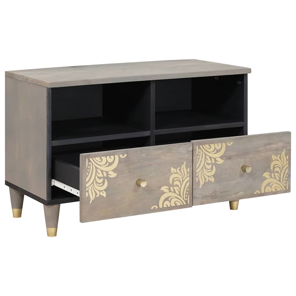 TV-Schränk mit Schubladen Grau 70 x 33 x 46 cm Massivholz Mango
