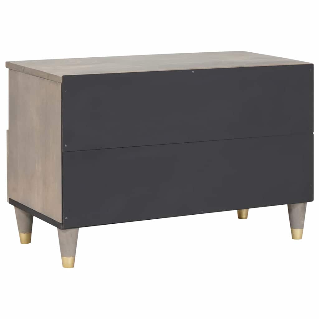 TV-Schränk mit Schubladen Grau 70 x 33 x 46 cm Massivholz Mango