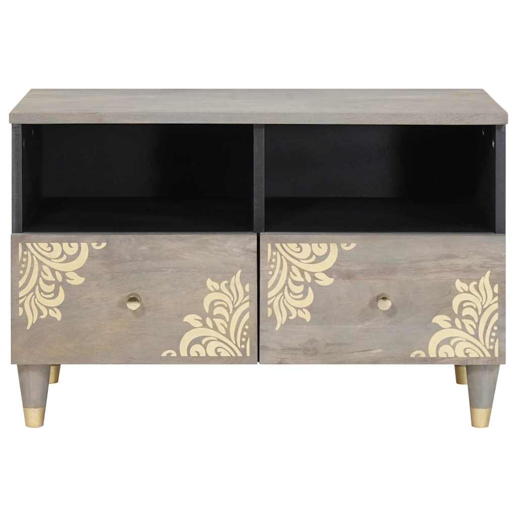 TV-Schränk mit Schubladen Grau 70 x 33 x 46 cm Massivholz Mango
