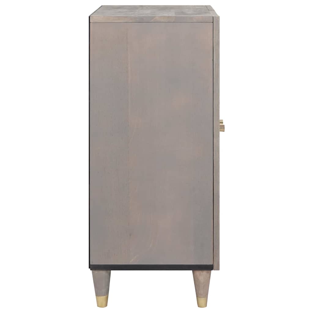 Sideboard Grau und Gold 60 x 33 x 75 cm Massivholz Mango