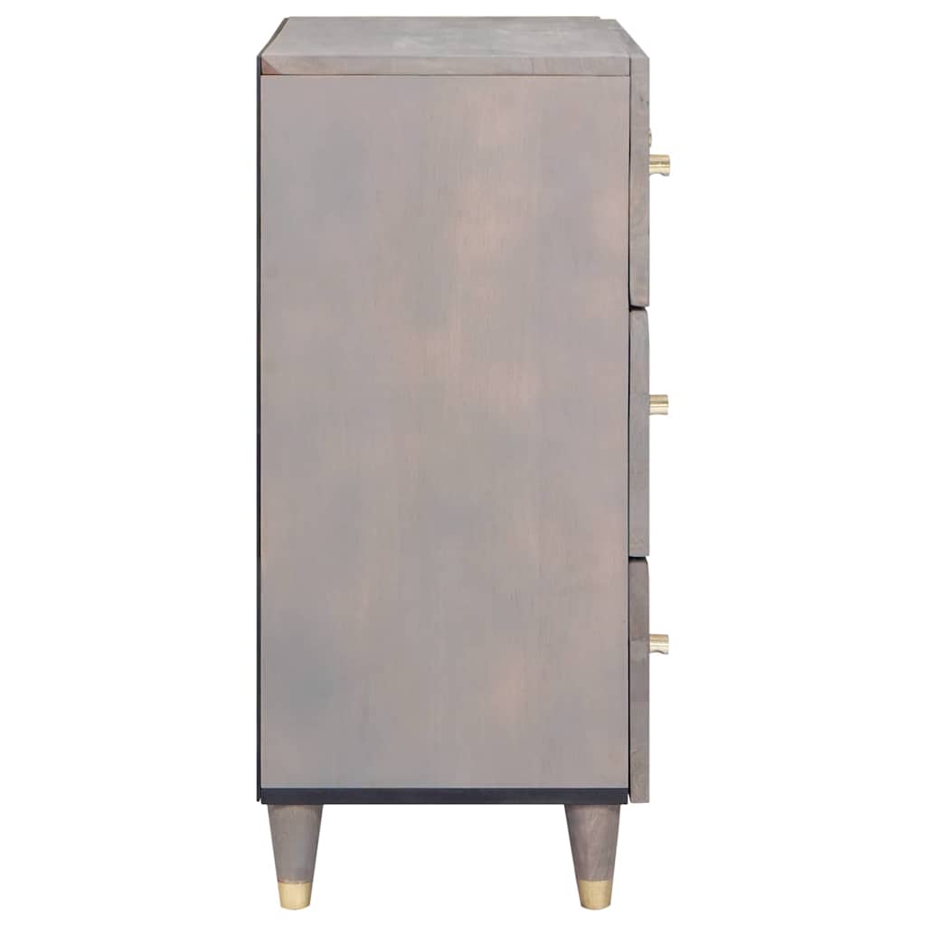 Sideboard Grau und Gold 60 x 33 x 75 cm Massivholz Mango