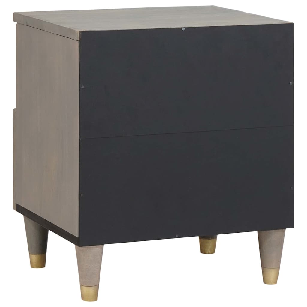 Nachttisch 2 pcs Grau 40 x 33 x 46 cm Massivholz Mango