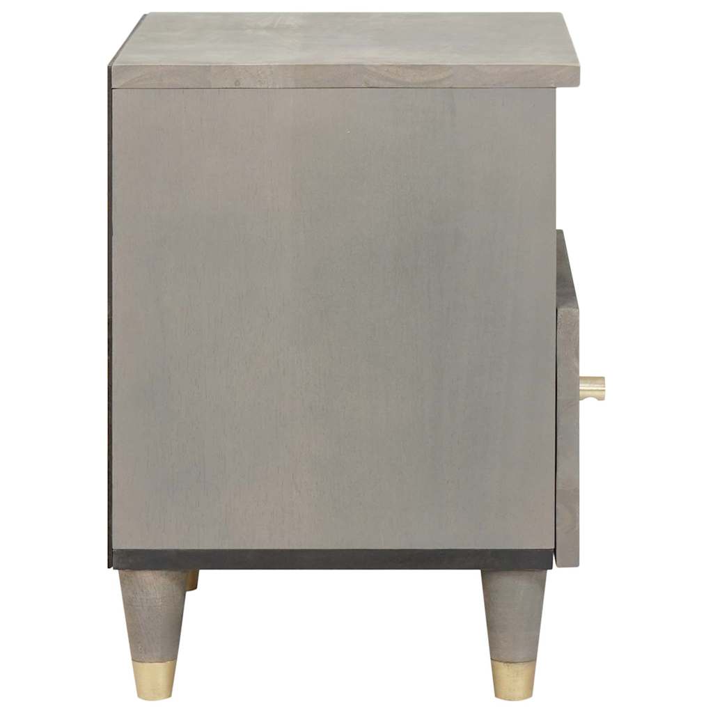 Nachttisch 2 pcs Grau 40 x 33 x 46 cm Massivholz Mango