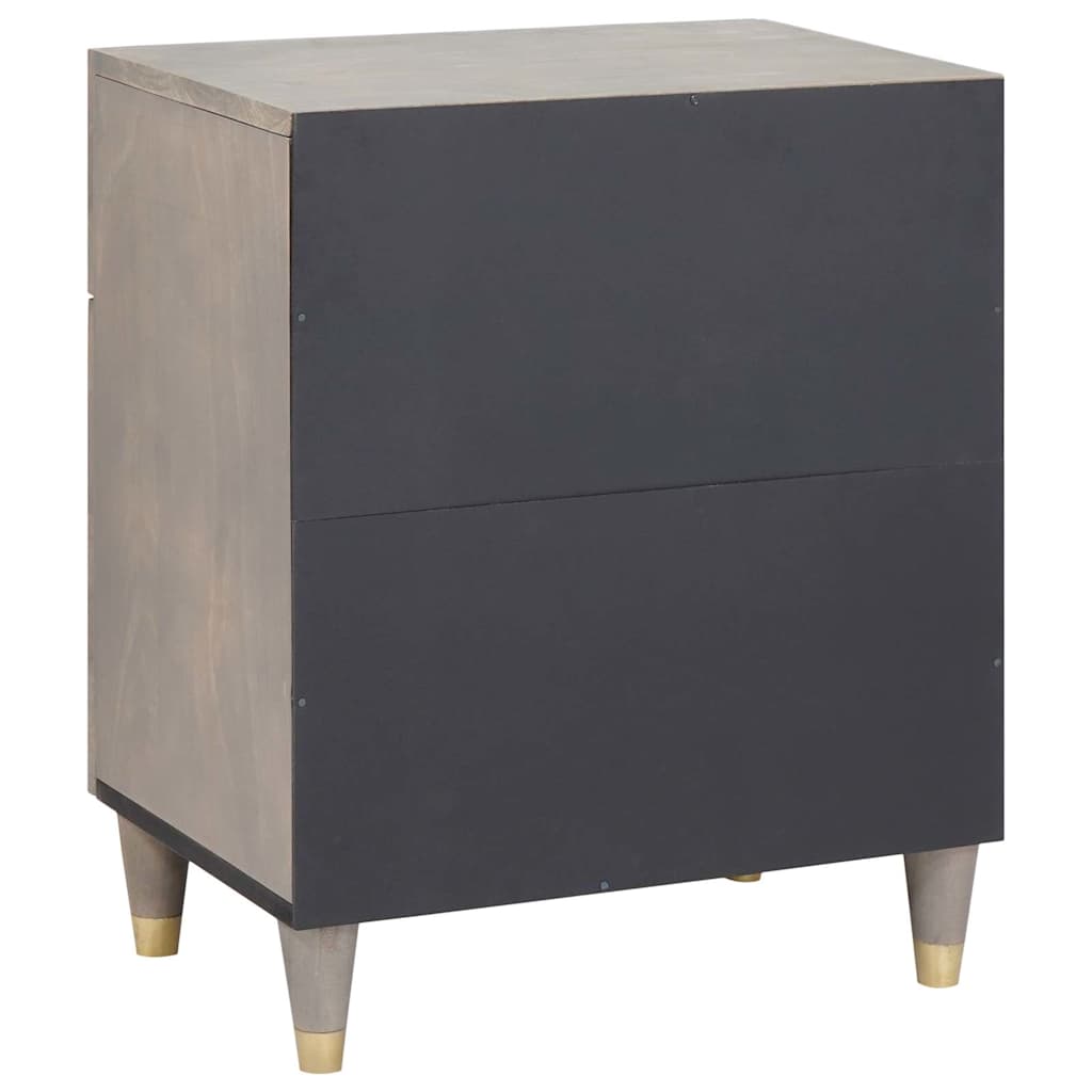 Nachttisch mit Tür Grau 50 x 33 x 60 cm Massivholz Mango