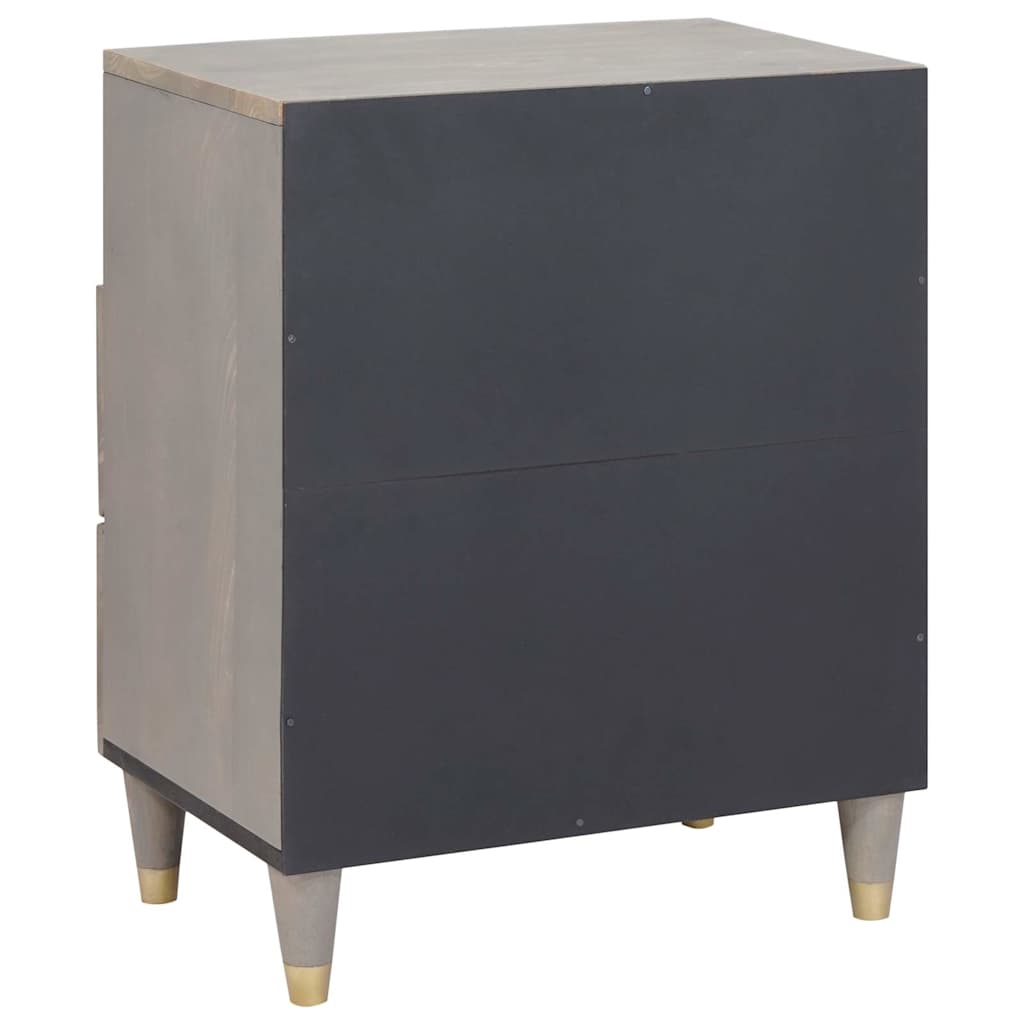 Nachttisch mit Schubladen Grau 50 x 33 x 62 cm Massivholz Mango