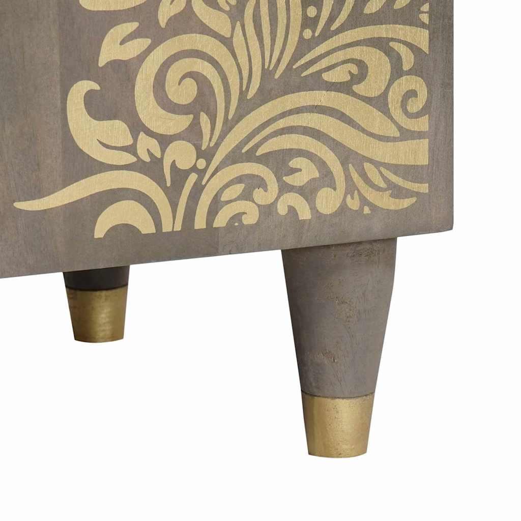 Nachttisch mit Tür Grau 50 x 33 x 60 cm Massivholz Mango