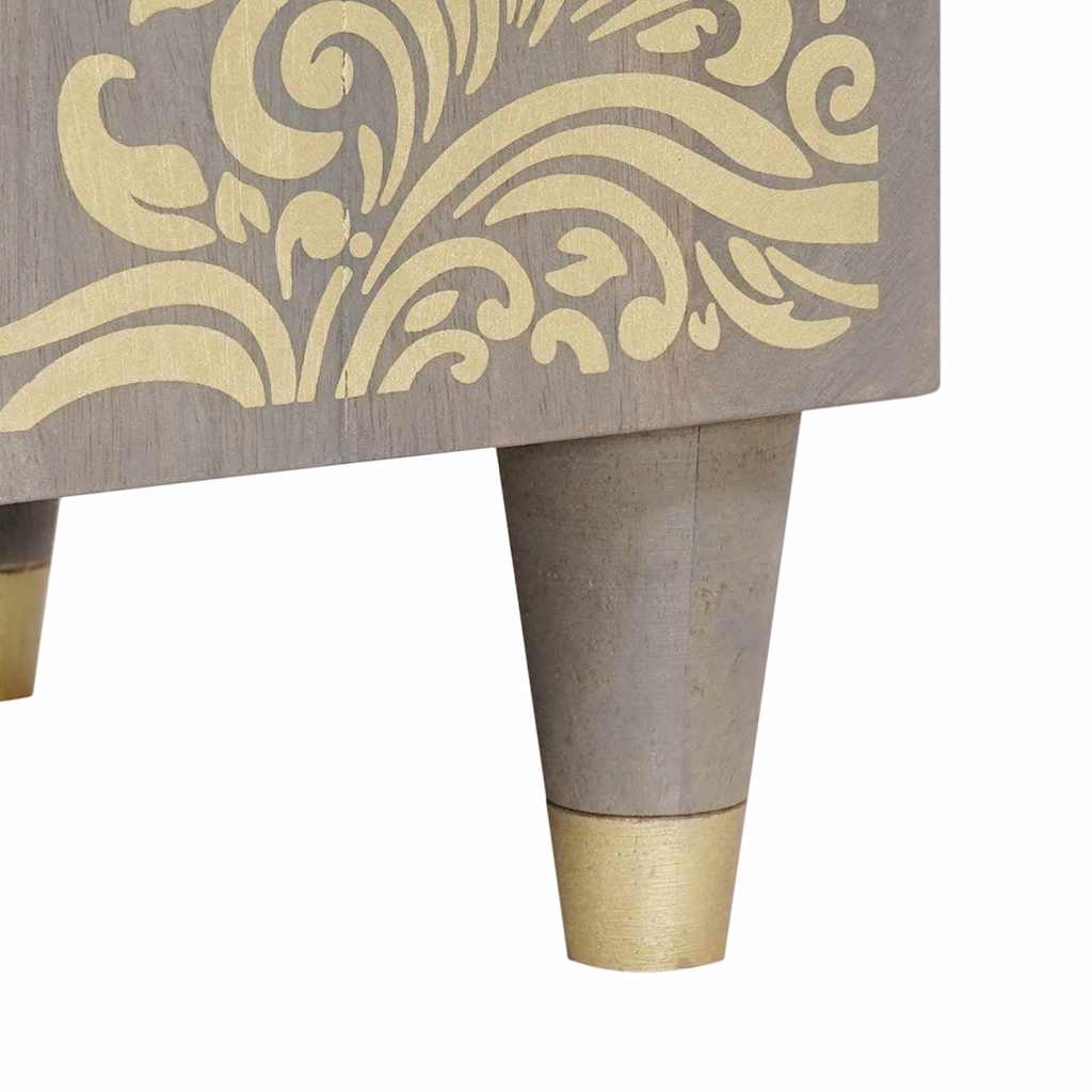 TV-Schränk mit Regal Grau 80 x 33 x 46 cm Massivholz Mango