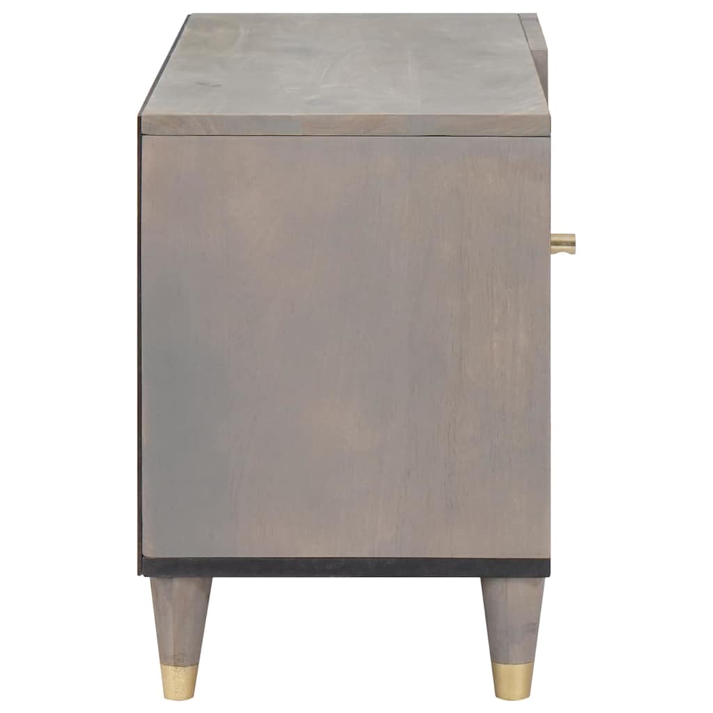 TV-Schränk mit Regal Grau 80 x 33 x 46 cm Massivholz Mango