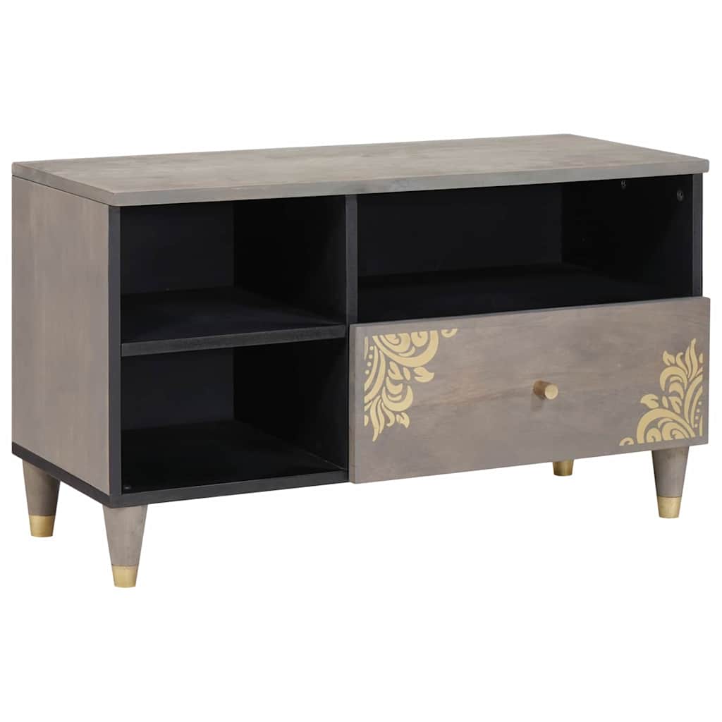 TV-Schränk mit Schubladen Grau 80 x 33 x 46 cm Massivholz Mango