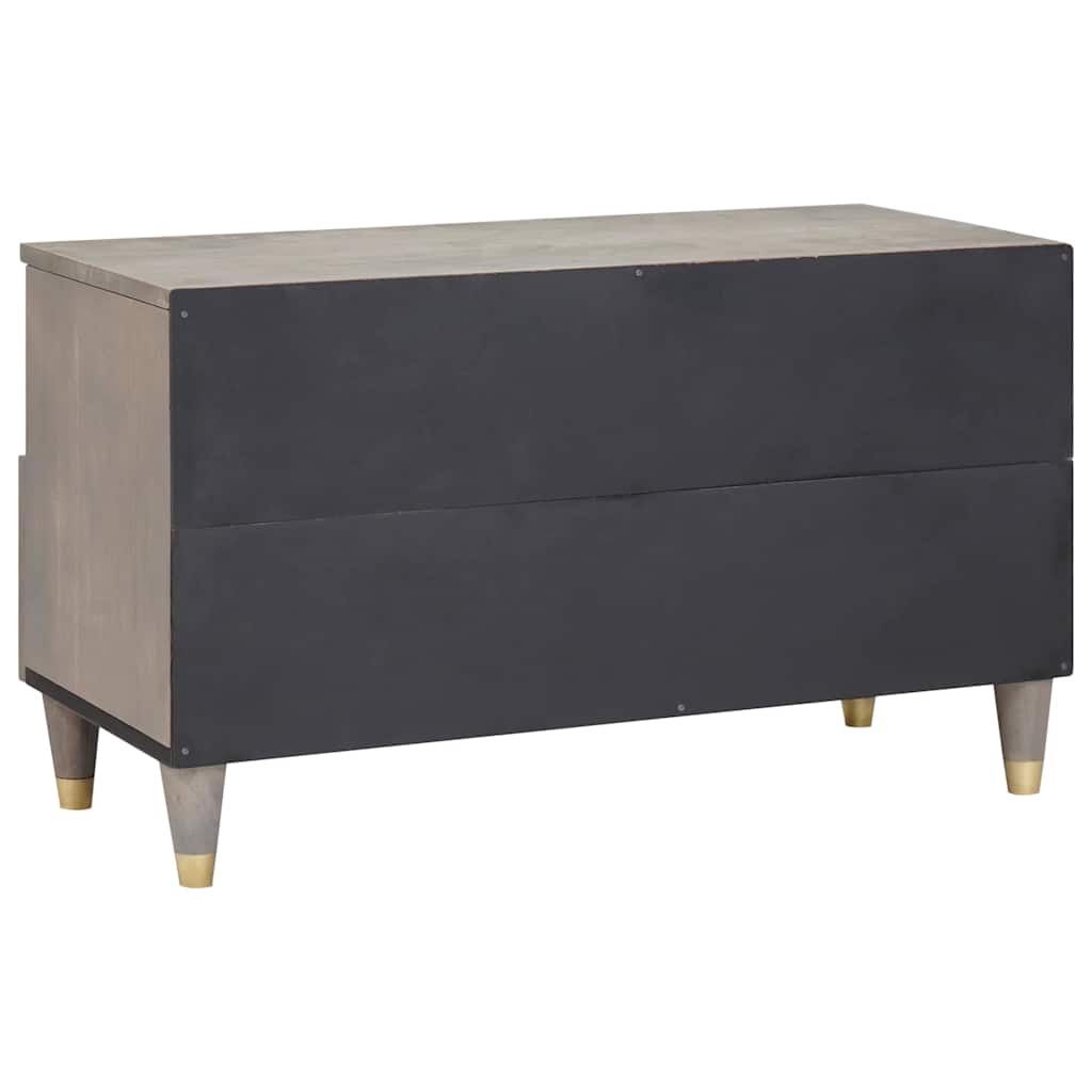 TV-Schränk mit Schubladen Grau 80 x 33 x 46 cm Massivholz Mango