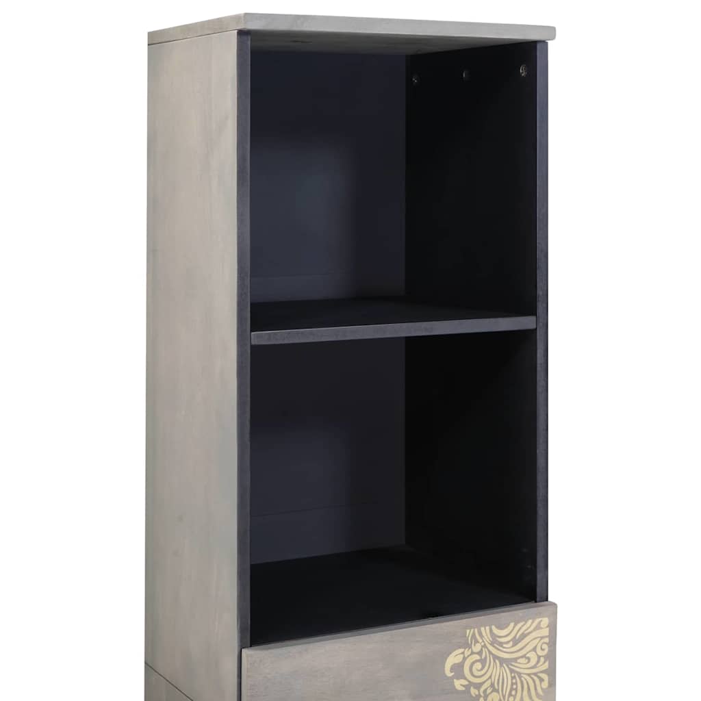 Badezimmerschrank Grau 38 x 33 x 160 cm Massivholz Mango