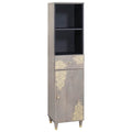 Badezimmerschrank Grau 38 x 33 x 160 cm Massivholz Mango
