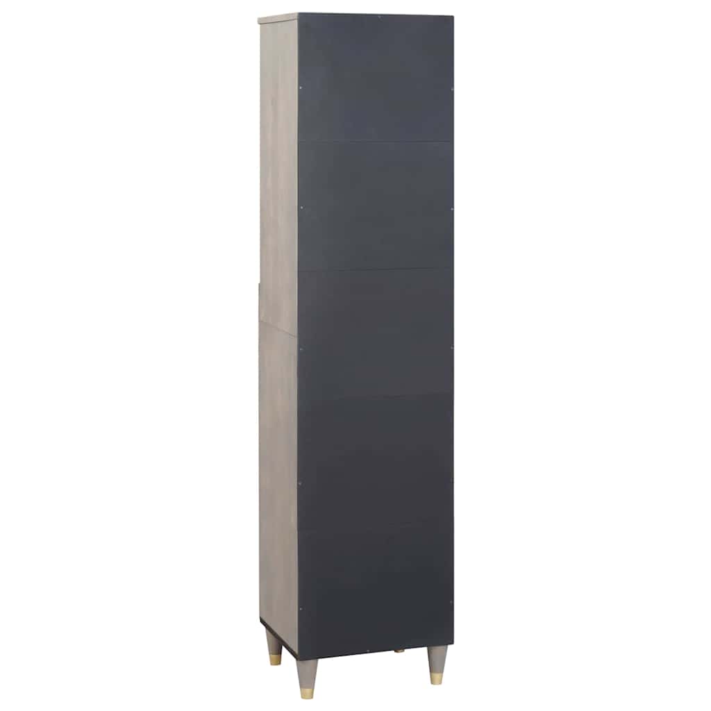 Badezimmerschrank Grau 38 x 33 x 160 cm Massivholz Mango