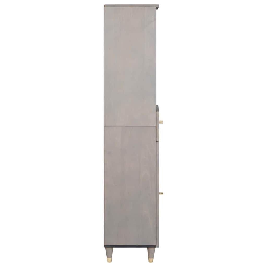 Badezimmerschrank Grau 38 x 33 x 160 cm Massivholz Mango