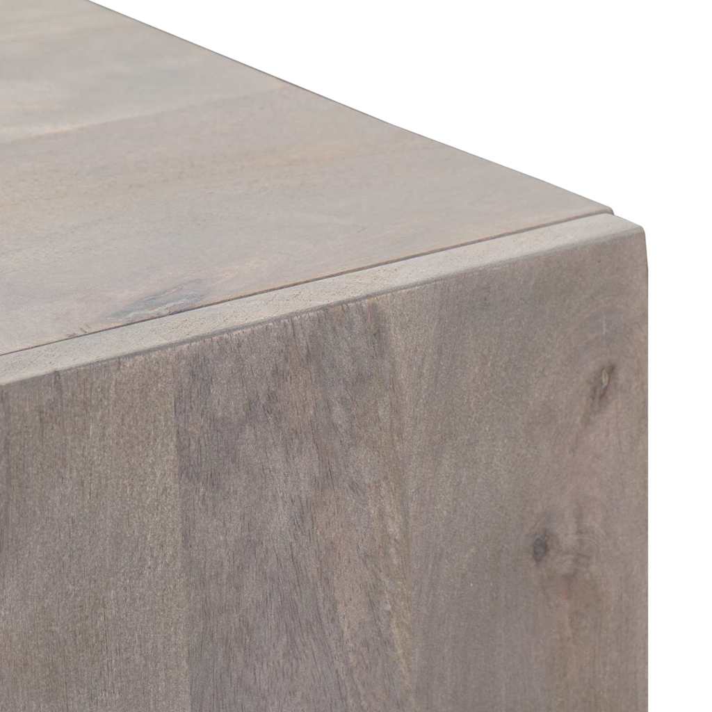 Highboard Grau und Gold 40 x 33 x 110 cm Massivholz Mango