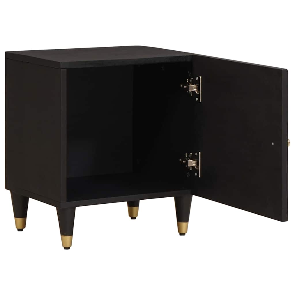 Nachttisch mit Tür Schwarz 40 x 33 x 46 cm Massivholz Mango