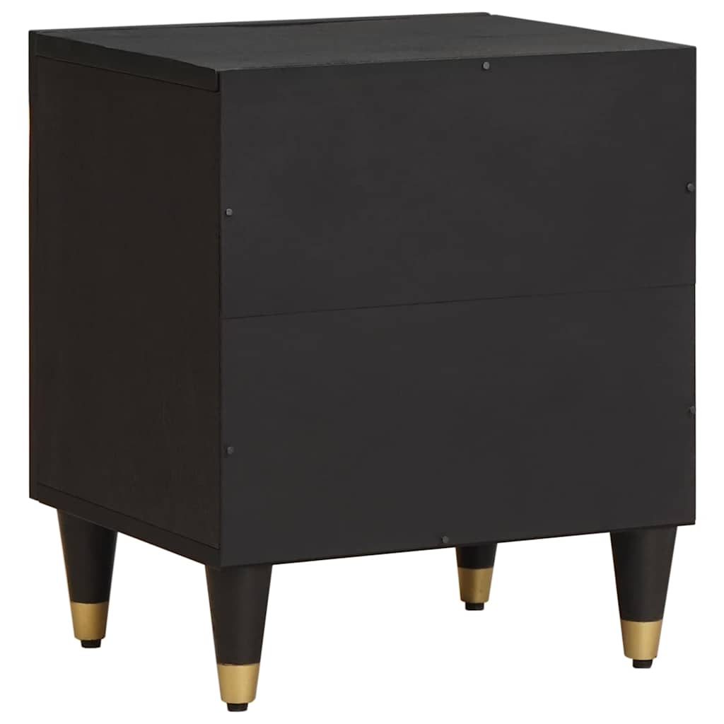 Nachttisch mit Tür Schwarz 40 x 33 x 46 cm Massivholz Mango