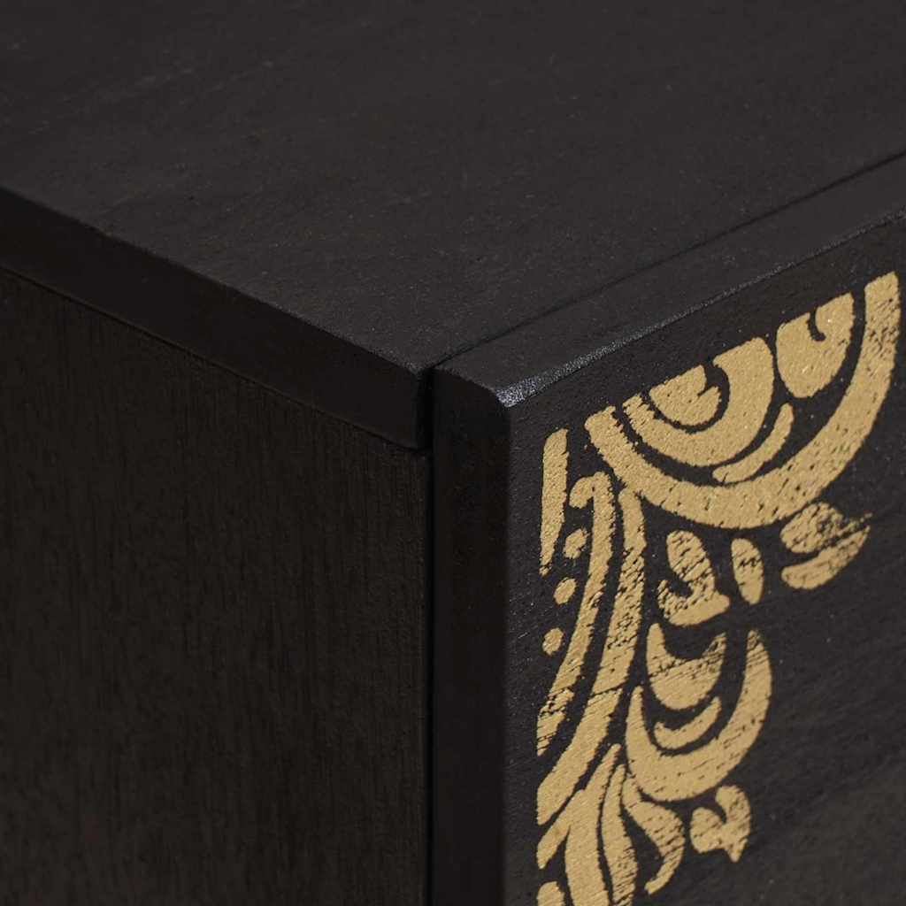 Nachttisch 2 pcs Schwarz 40 x 33 x 46 cm Massivholz Mango