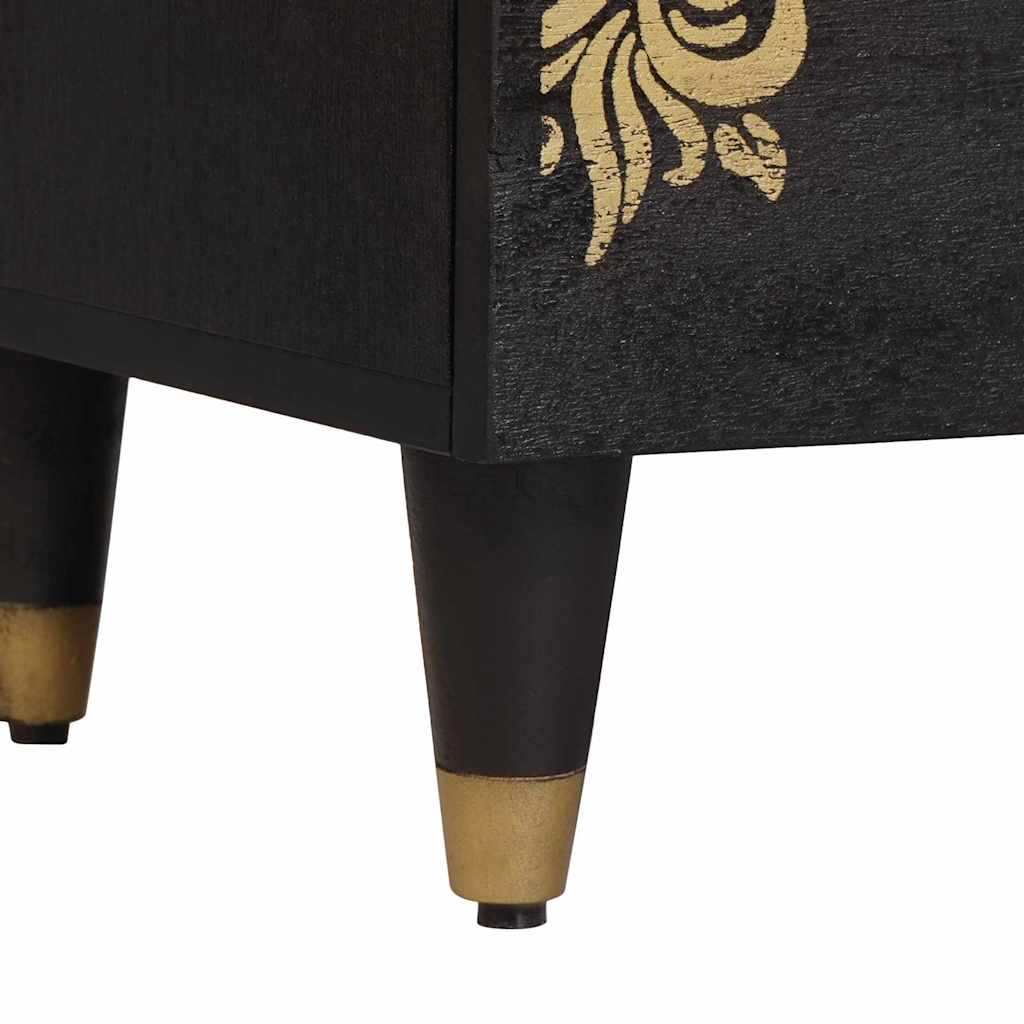 Nachttisch 2 pcs Schwarz 40 x 33 x 46 cm Massivholz Mango