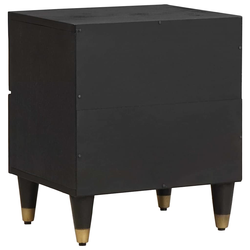 Nachttisch 2 pcs Schwarz 40 x 33 x 46 cm Massivholz Mango