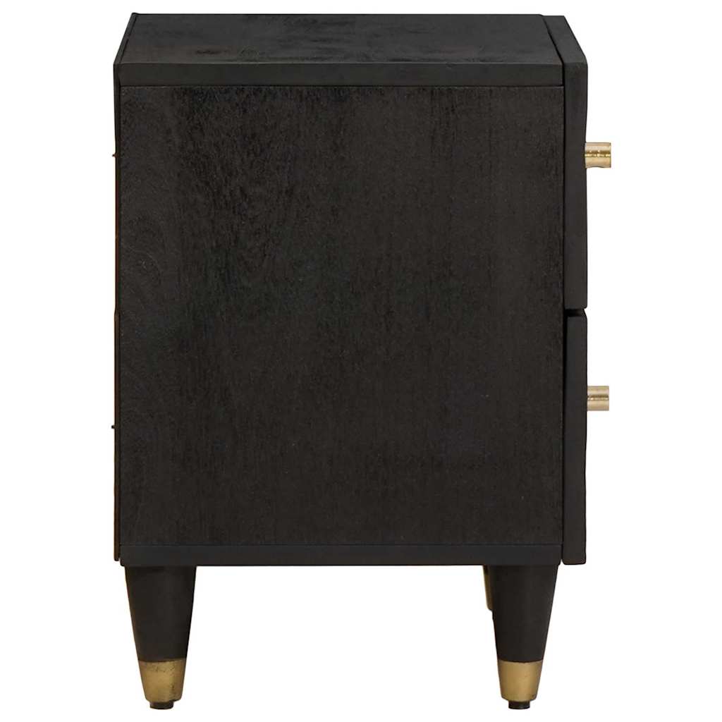 Nachttisch 2 pcs Schwarz 40 x 33 x 46 cm Massivholz Mango