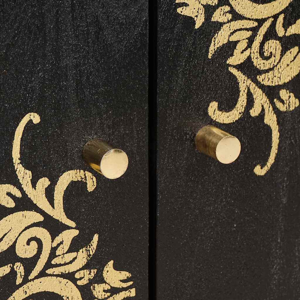 Sideboard Schwarz 60 x 33 x 75 cm Massivholz Mango