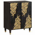 Sideboard Schwarz 60 x 33 x 75 cm Massivholz Mango