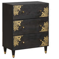 Sideboard Schwarz 60 x 33 x 75 cm Massivholz Mango