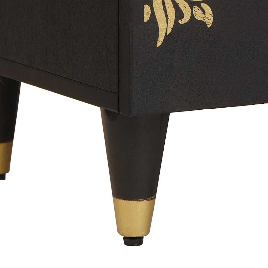 Nachttisch 2 pcs Schwarz 40 x 33 x 46 cm Massivholz Mango