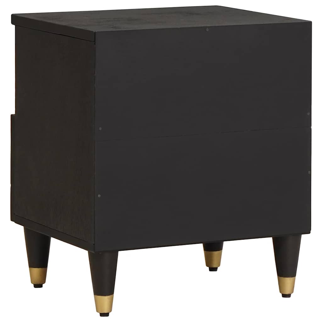 Nachttisch 2 pcs Schwarz 40 x 33 x 46 cm Massivholz Mango