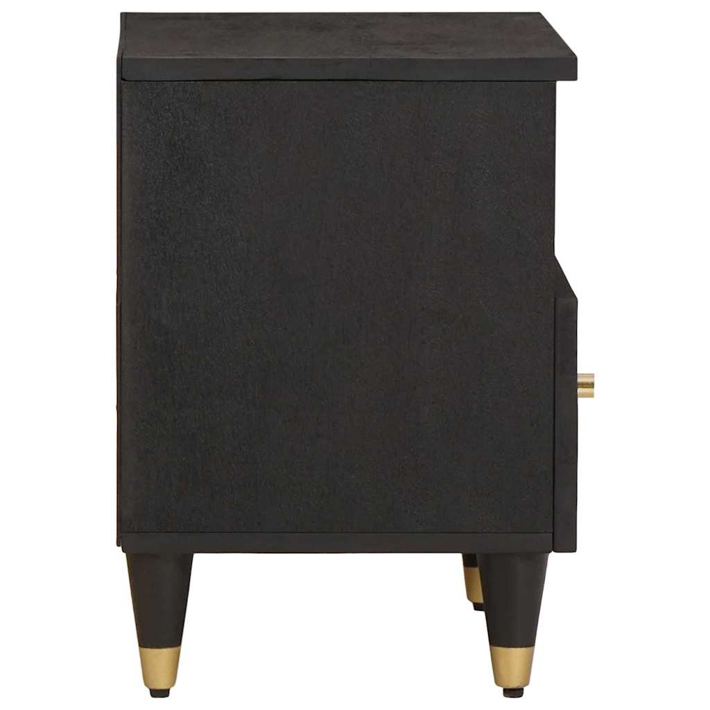 Nachttisch 2 pcs Schwarz 40 x 33 x 46 cm Massivholz Mango