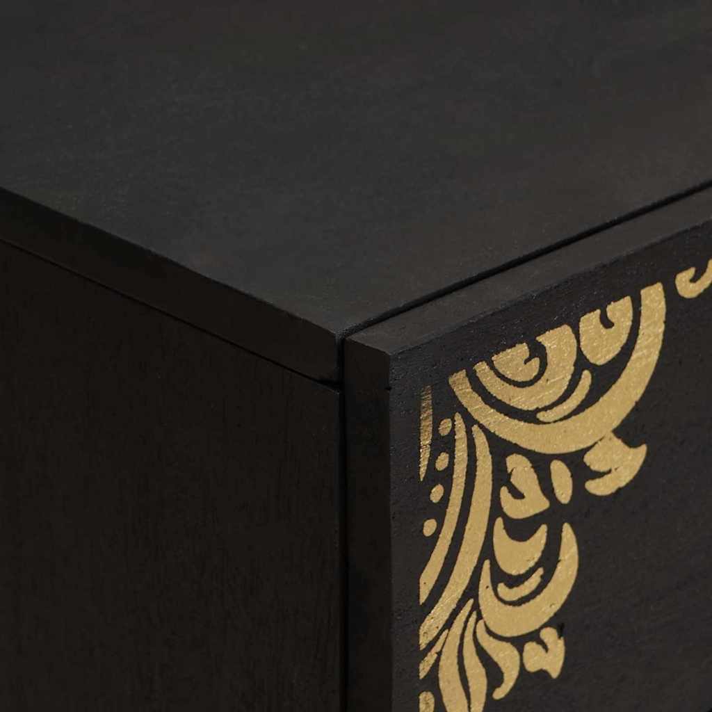 Nachttisch Schwarz 50 x 33 x 62 cm Massivholz Mango