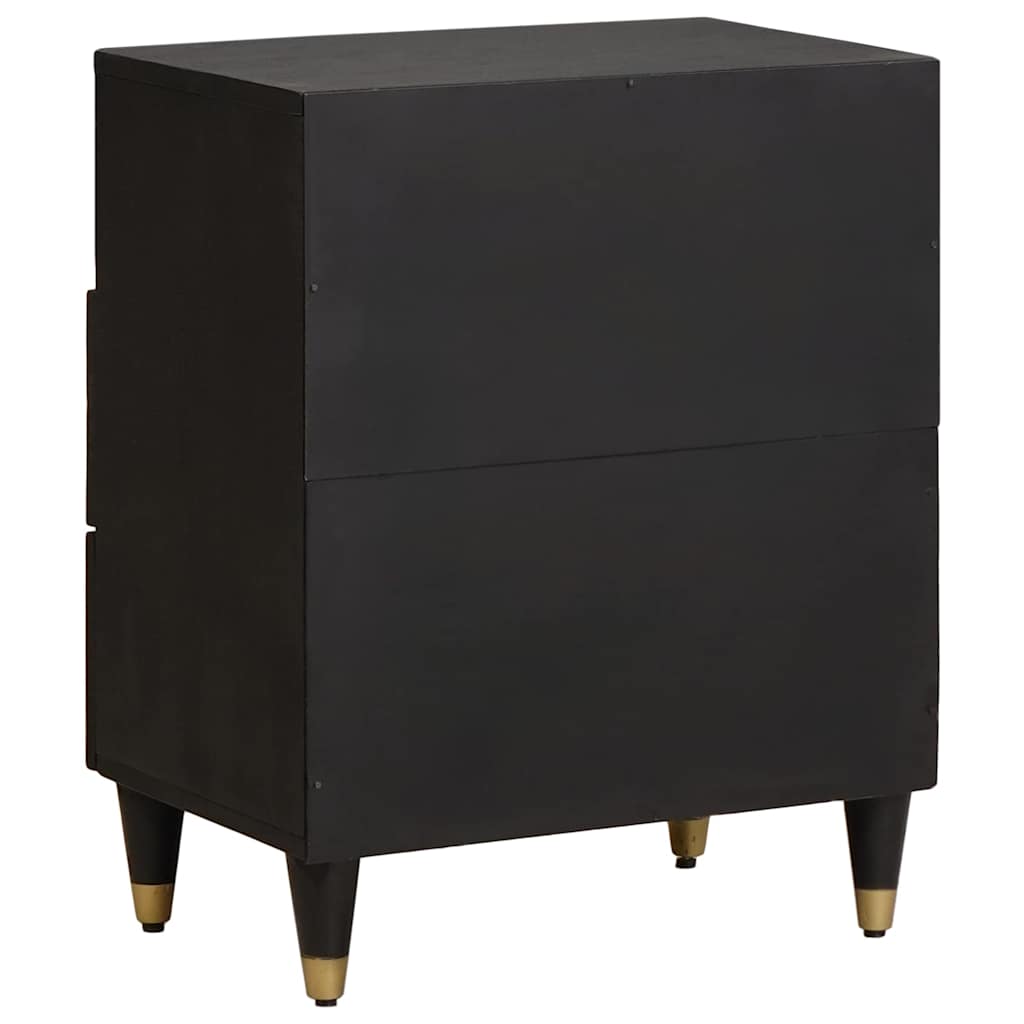 Nachttisch Schwarz 50 x 33 x 62 cm Massivholz Mango