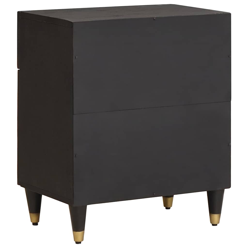 Nachttisch mit Tür Schwarz 50 x 33 x 60 cm Massivholz Mango