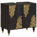 Waschbeckenunterschrank mit Speicher Schwarz 62 x 33 x 58 cm