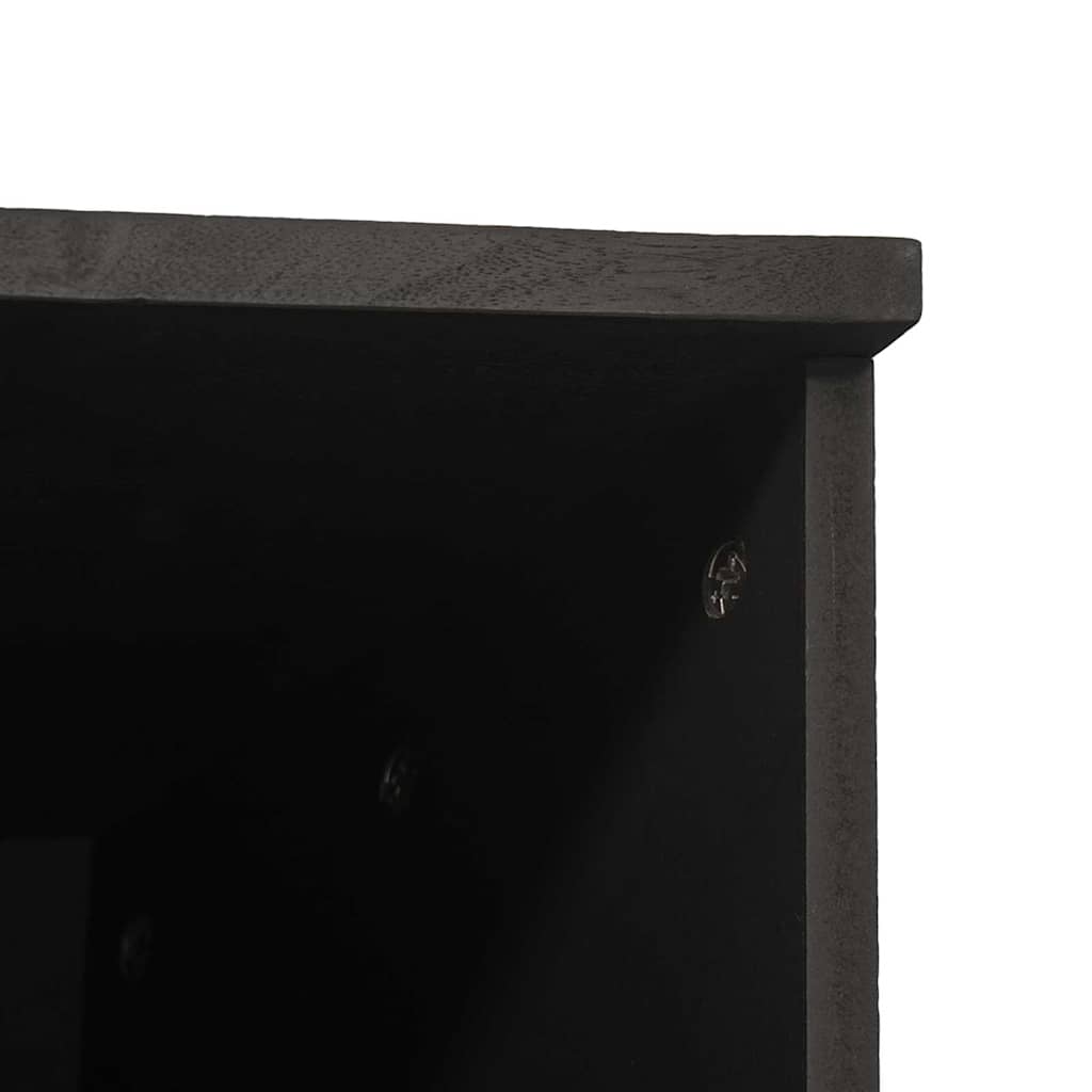 Badezimmerschrank Schwarz 38 x 33 x 160 cm Massivholz Mango