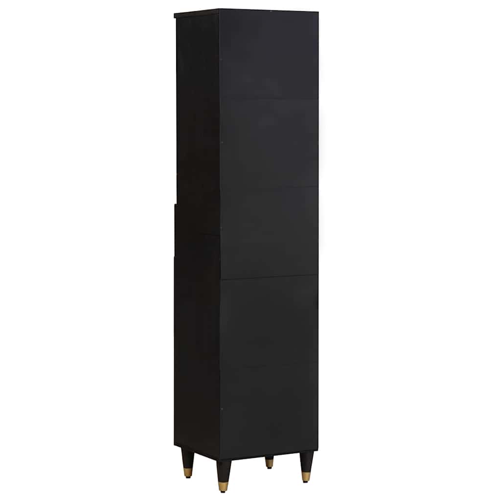 Badezimmerschrank Schwarz 38 x 33 x 160 cm Massivholz Mango