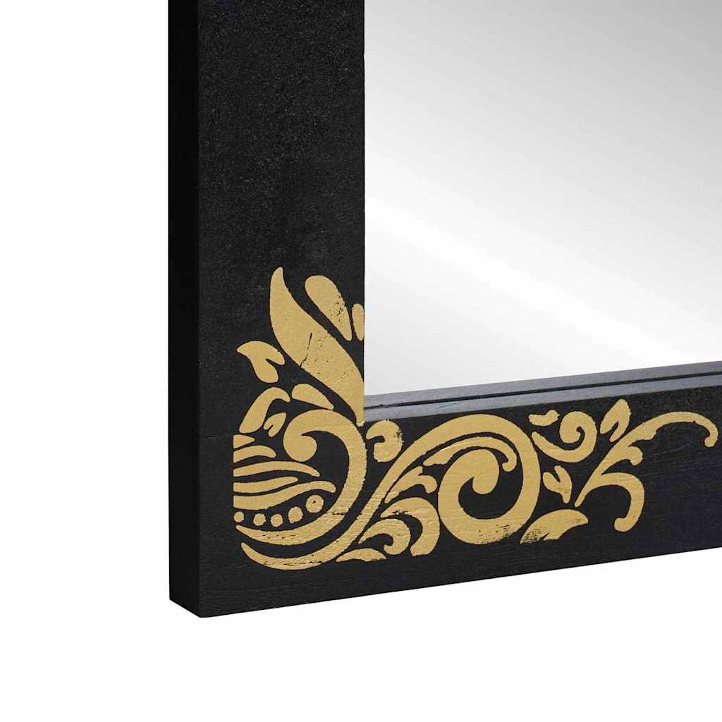 Badezimmer Spiegel Schwarz und Silber 70 x 50 x 2,5 cm