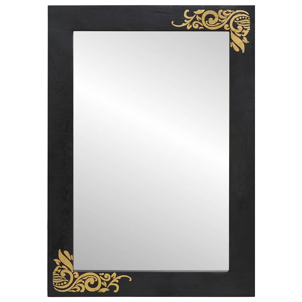 Badezimmer Spiegel Schwarz und Silber 70 x 50 x 2,5 cm