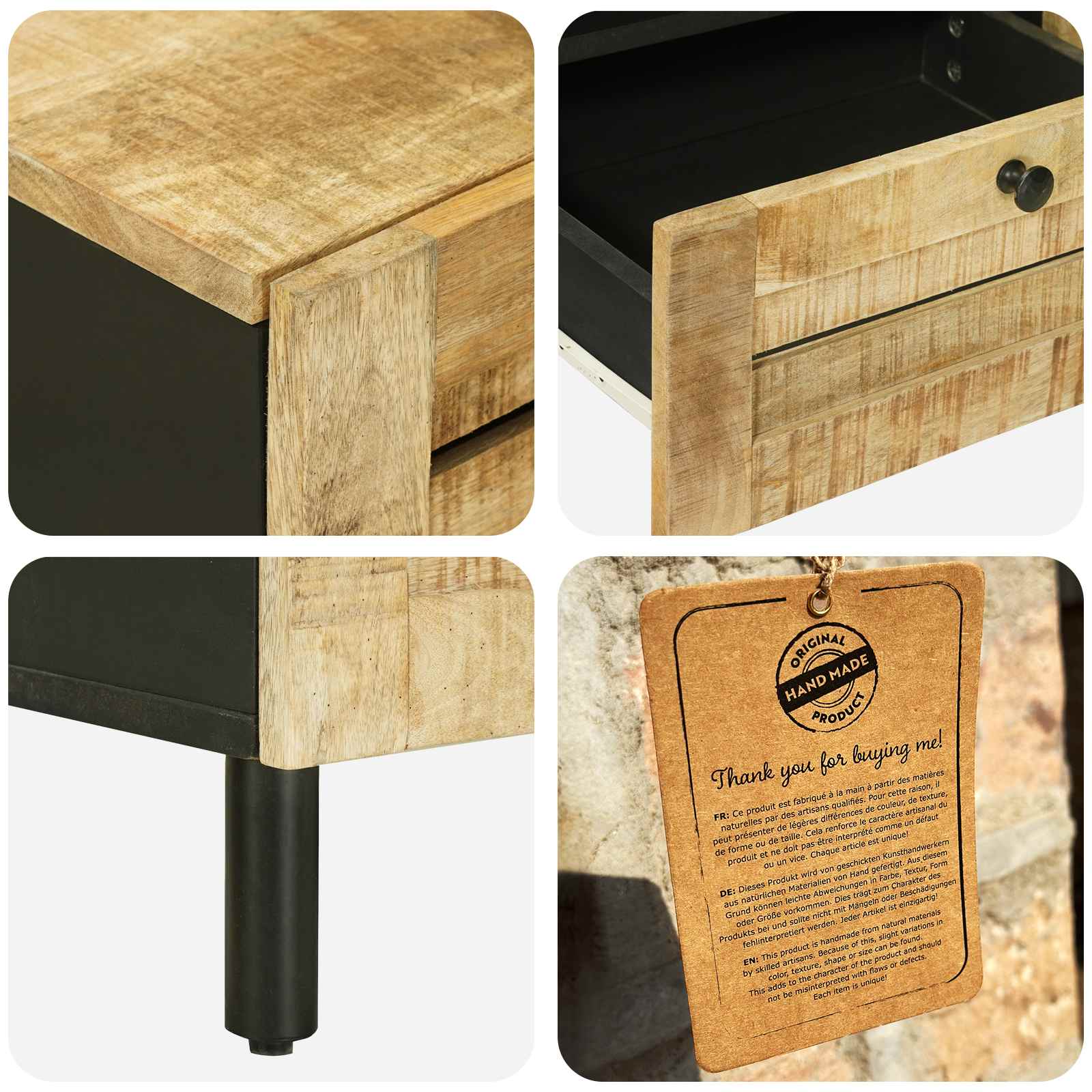 Stauraumschränke Natur 105 x 33 x 46 cm Massivholz Mango