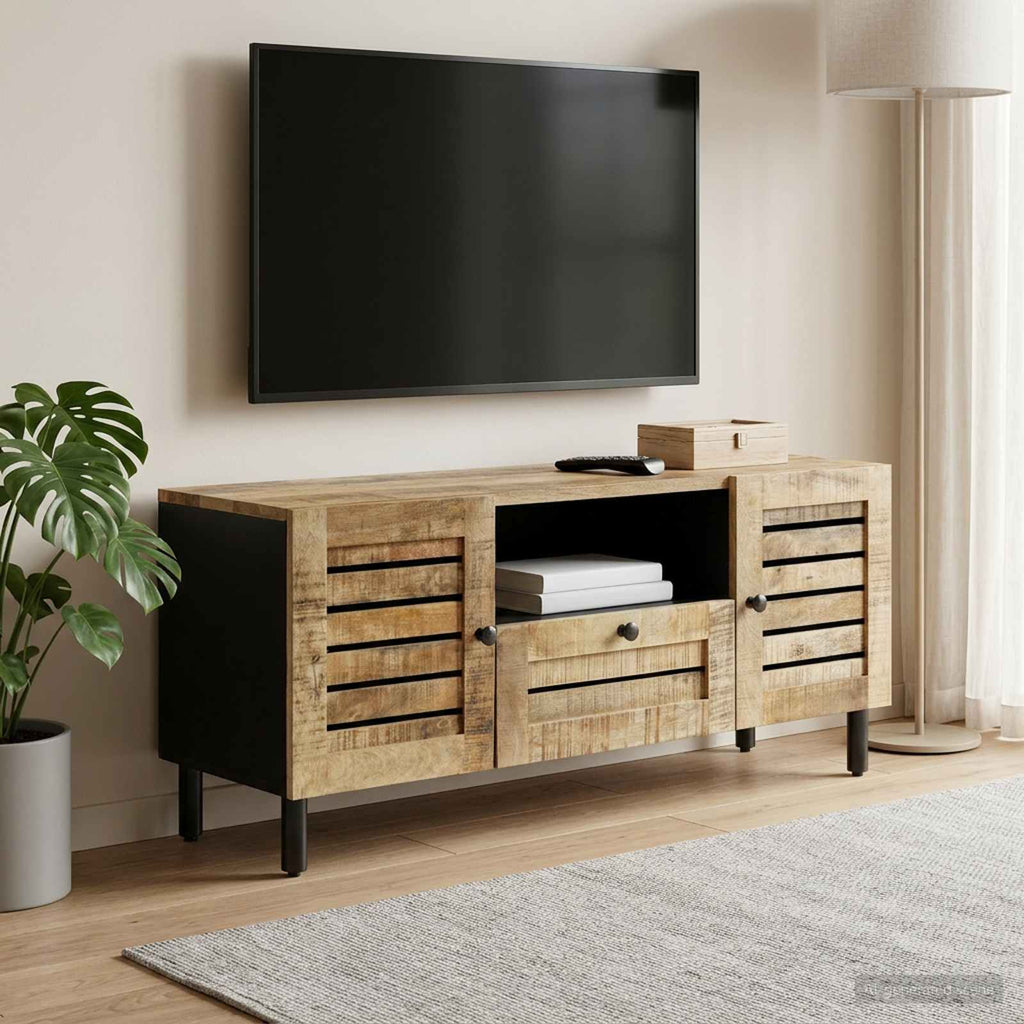 Stauraumschränke Natur 105 x 33 x 46 cm Massivholz Mango
