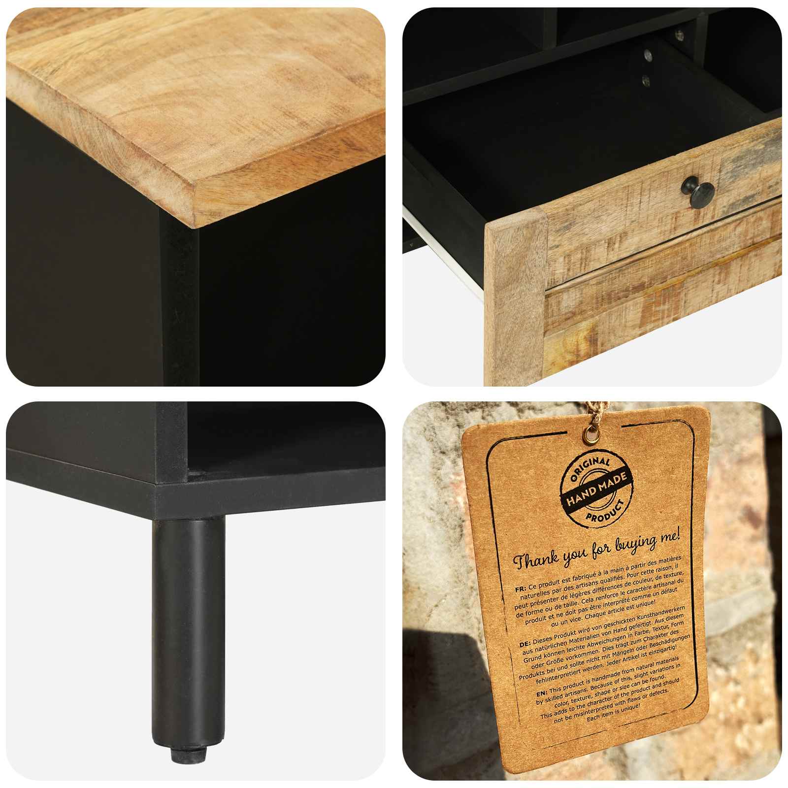 Stauraumschränke Natur 100 x 33 x 46 cm Massivholz Mango