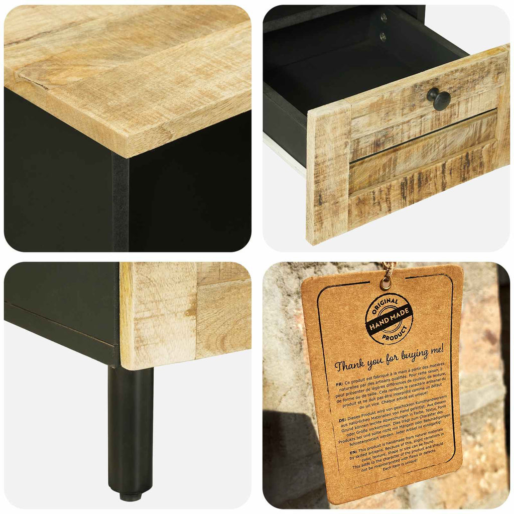 Stauraumschränke Natur 100 x 33 x 46 cm Massivholz Mango