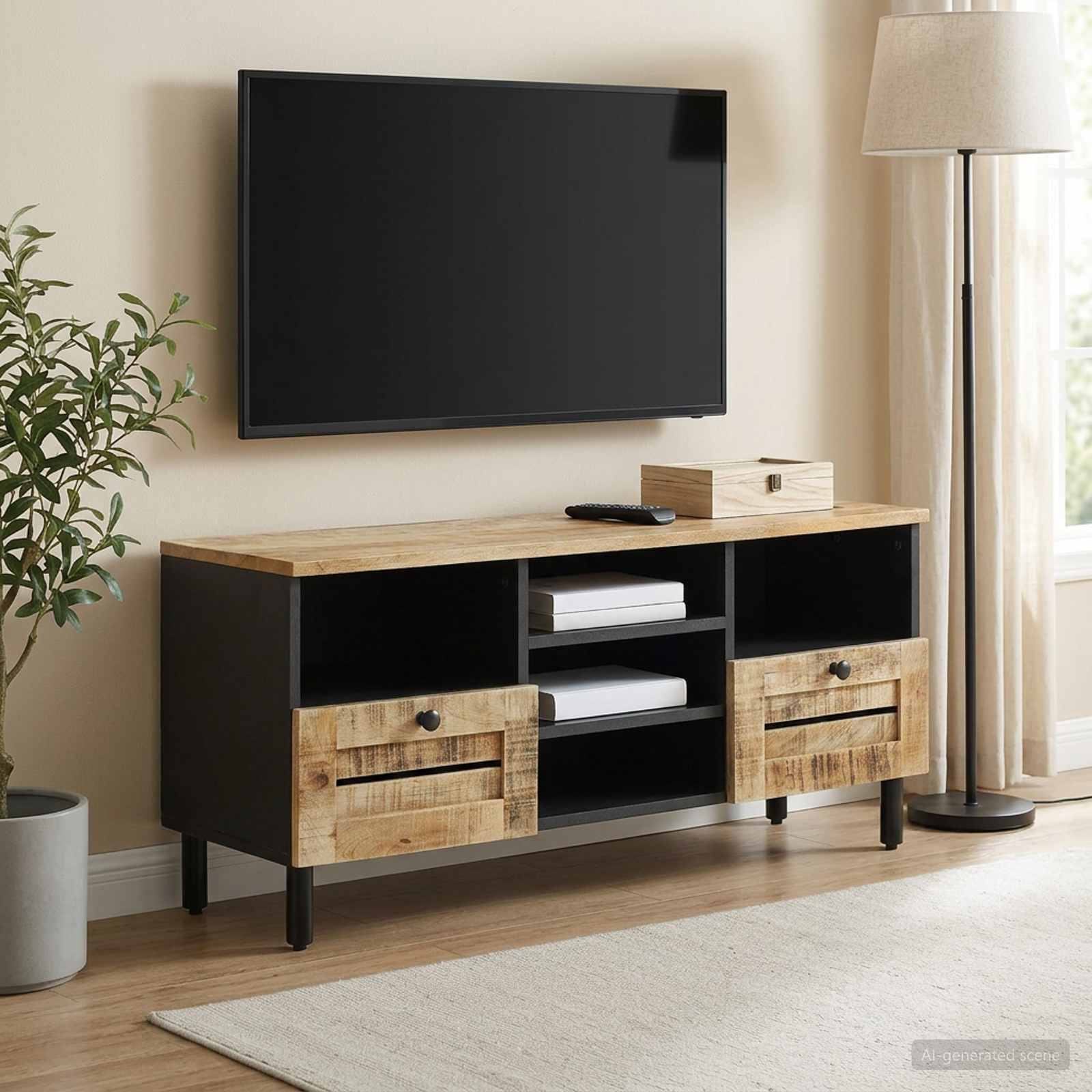 Stauraumschränke Natur 100 x 33 x 46 cm Massivholz Mango