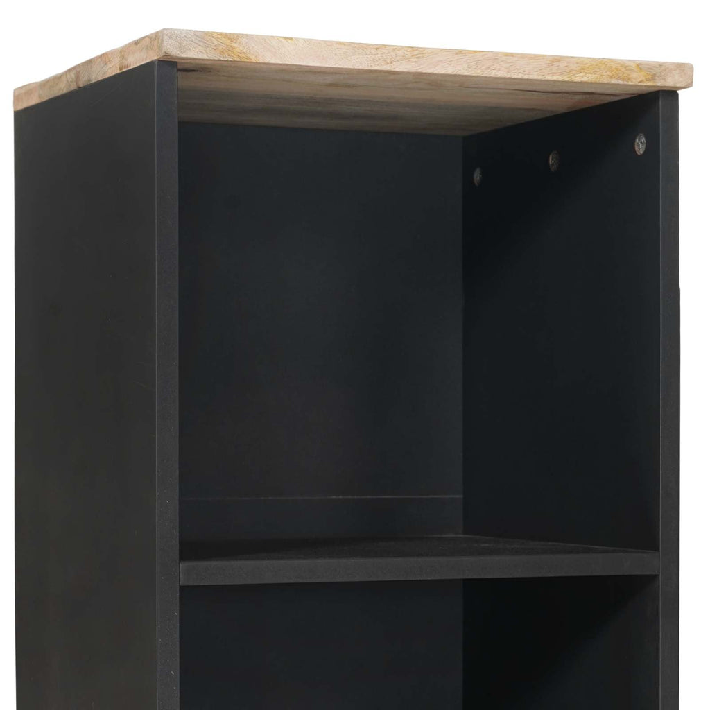 Badezimmerschrank mit Tür Braun und Schwarz 38 x 33,5 x 160 cm