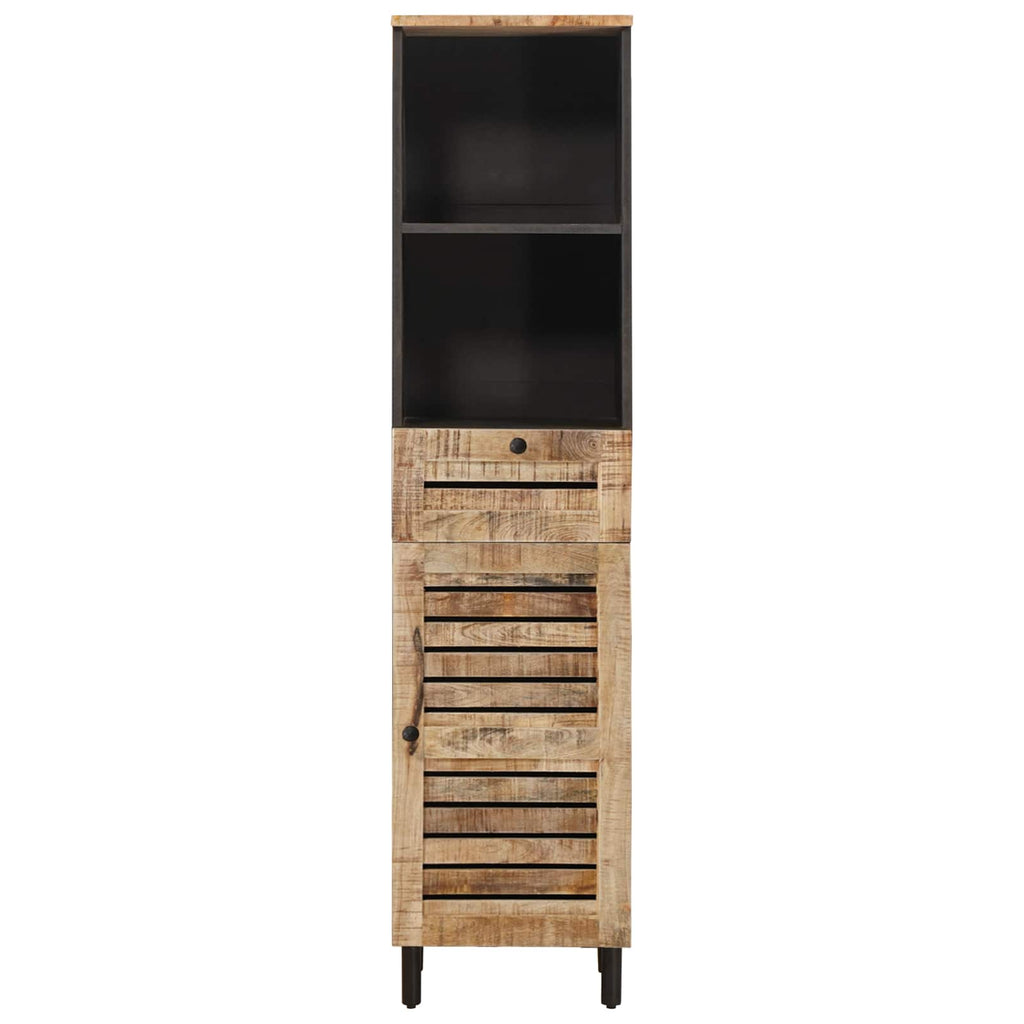 Badezimmerschrank mit Tür Braun und Schwarz 38 x 33,5 x 160 cm
