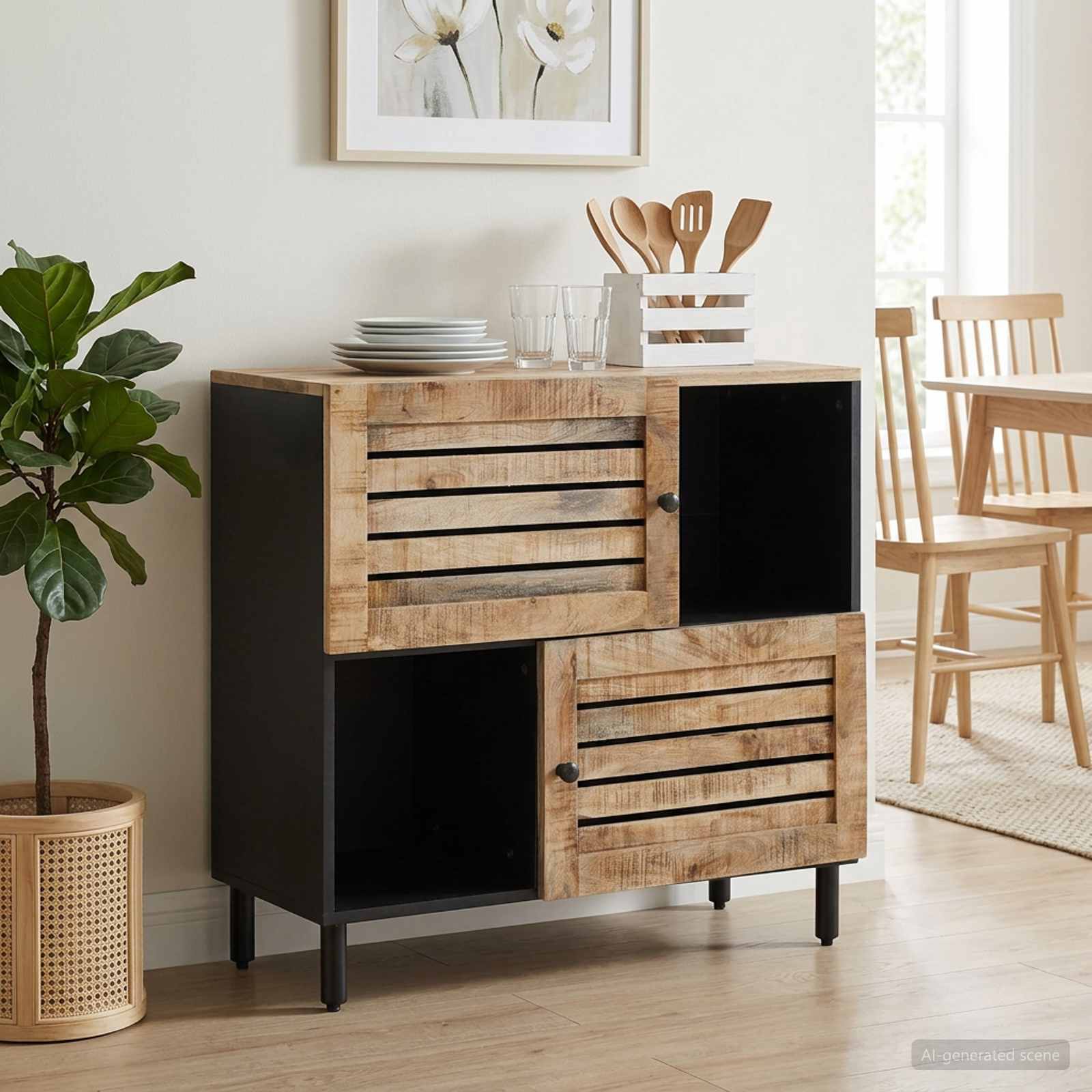 Stauraumschränke Braun 80 x 33,5 x 75 cm Massivholz Mango