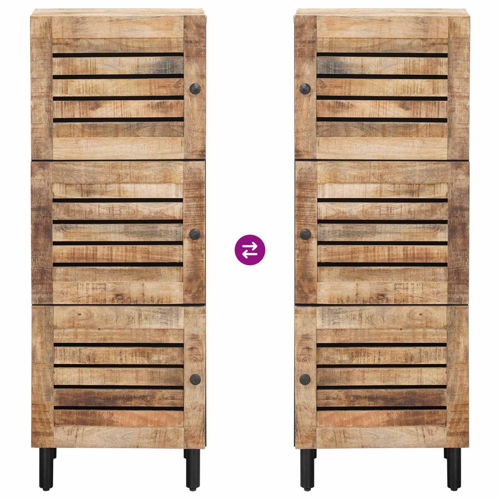 Stauraumschränke Natur 40 x 33 x 110 cm Massivholz Mango