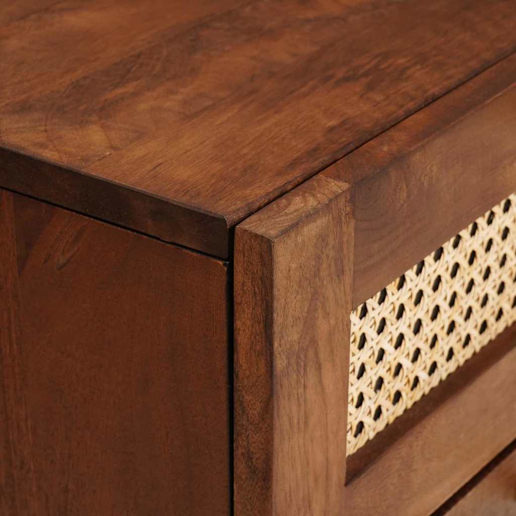 Nachttisch Braun 40 x 33,5 x 46 cm Massivholz Akazie