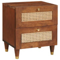 Nachttisch Braun 40 x 33,5 x 46 cm Massivholz Akazie